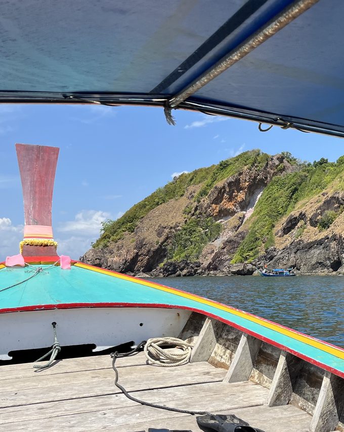 On a snorkelling trip with a Chao Lay guide.